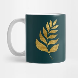 Simple branch - green and gold Mug